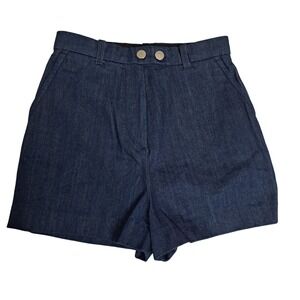 Topshop Denim Shorts Women‎ 4 High Waist Dark Wash Festival Casual Summer Chic